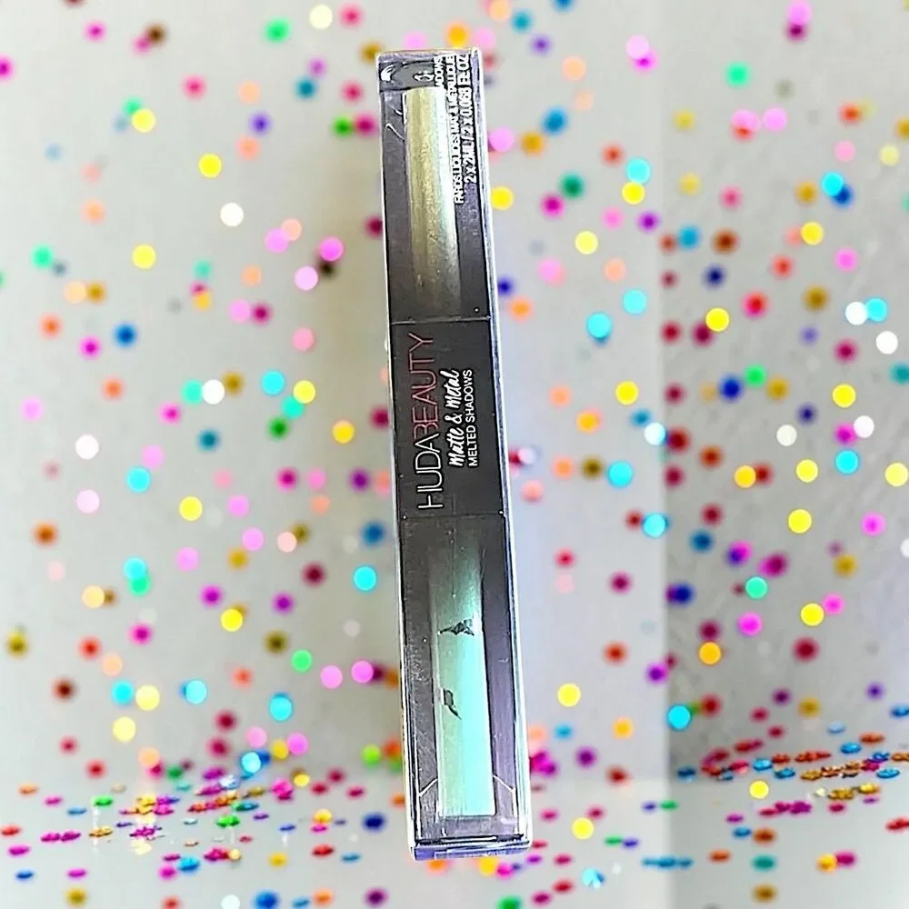 Huda Beauty Matte & Metal Melted Liquid Eyeshadows Minted & Dinero NIB